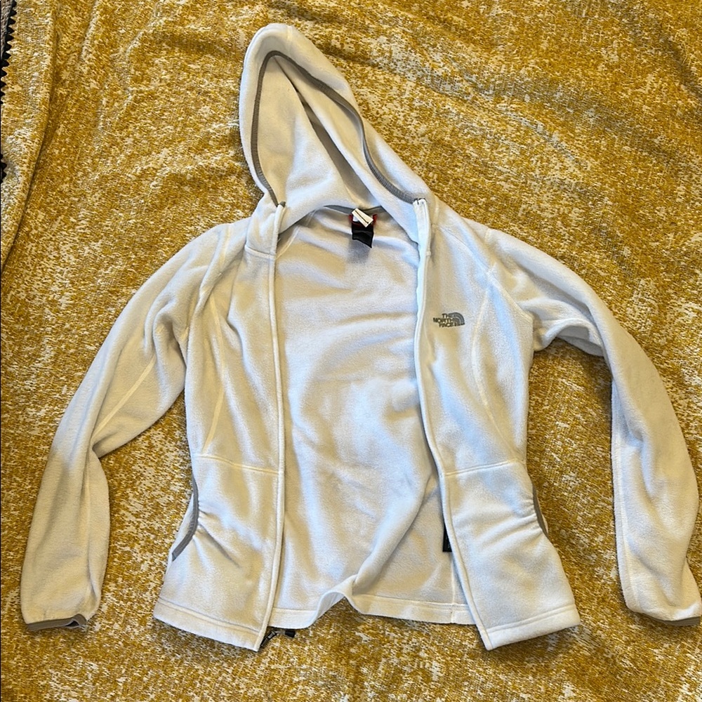 The North Face Light Gray Hooded Fleece Jacket